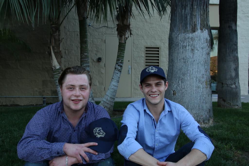 Colt Cunningham and his brother Kyle Luyendyk at their hotel. (Julie June Stewart photo)